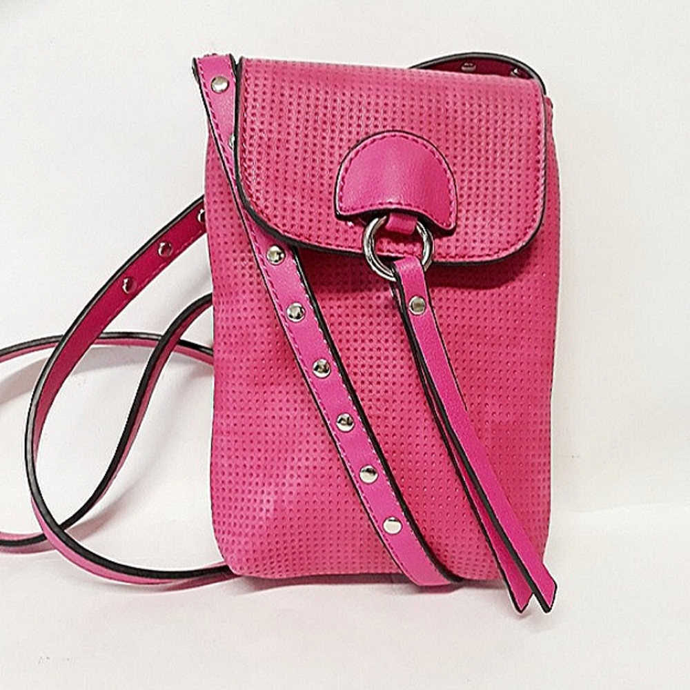TASSEL Studded Perforated Wallet Phone Crossbody Bag NWOT
